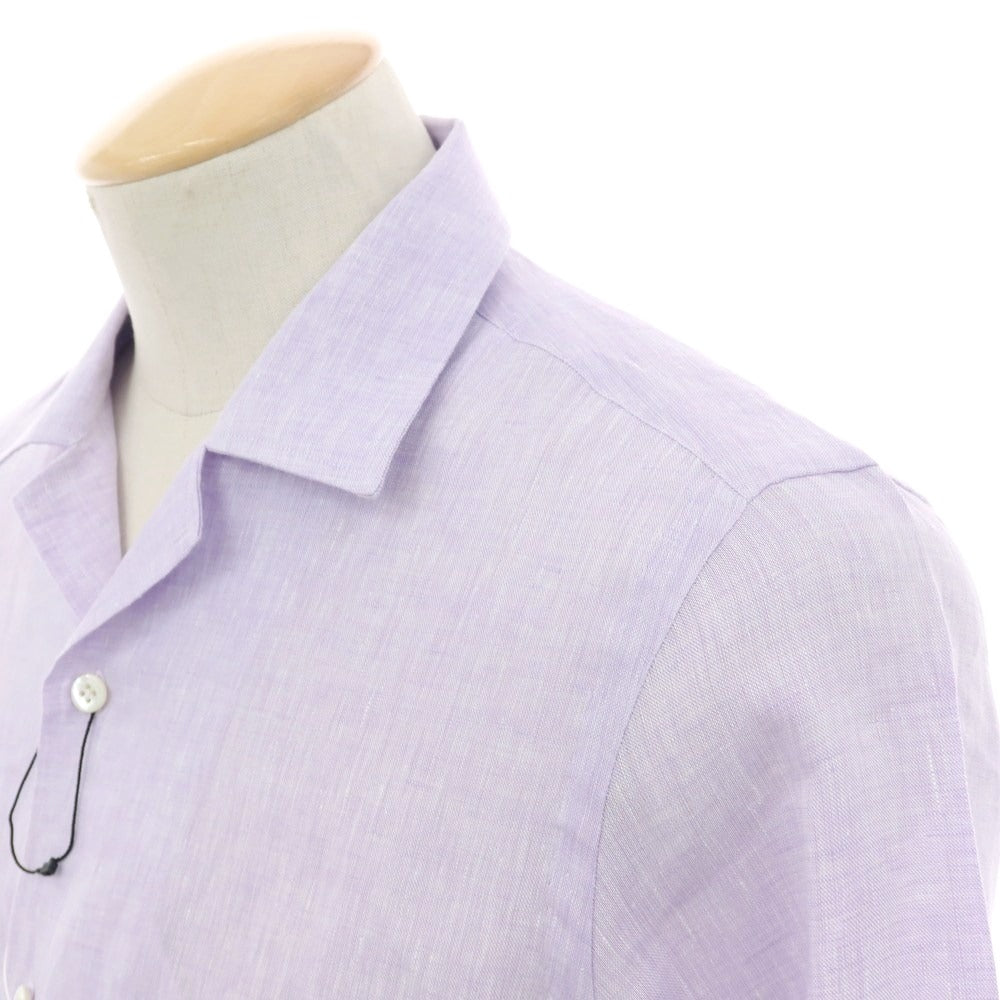 【新品】マリアサンタンジェロ Maria Santangelo FIJI リネン カジュアルシャツ ラベンダー【 37 】【 状態ランクN 】【 メンズ 】