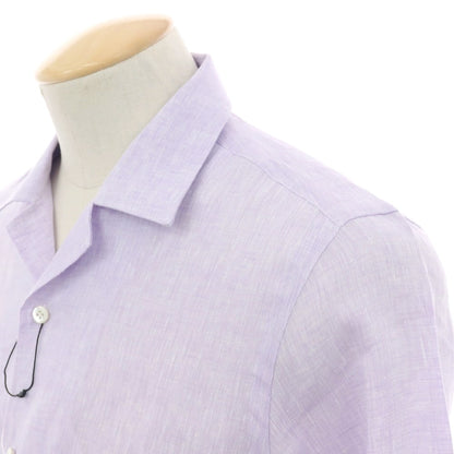 【新品】マリアサンタンジェロ Maria Santangelo FIJI リネン カジュアルシャツ ラベンダー【 37 】【 状態ランクN 】【 メンズ 】