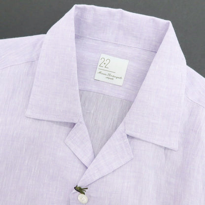 【新品】マリアサンタンジェロ Maria Santangelo FIJI リネン カジュアルシャツ ラベンダー【 37 】【 状態ランクN 】【 メンズ 】