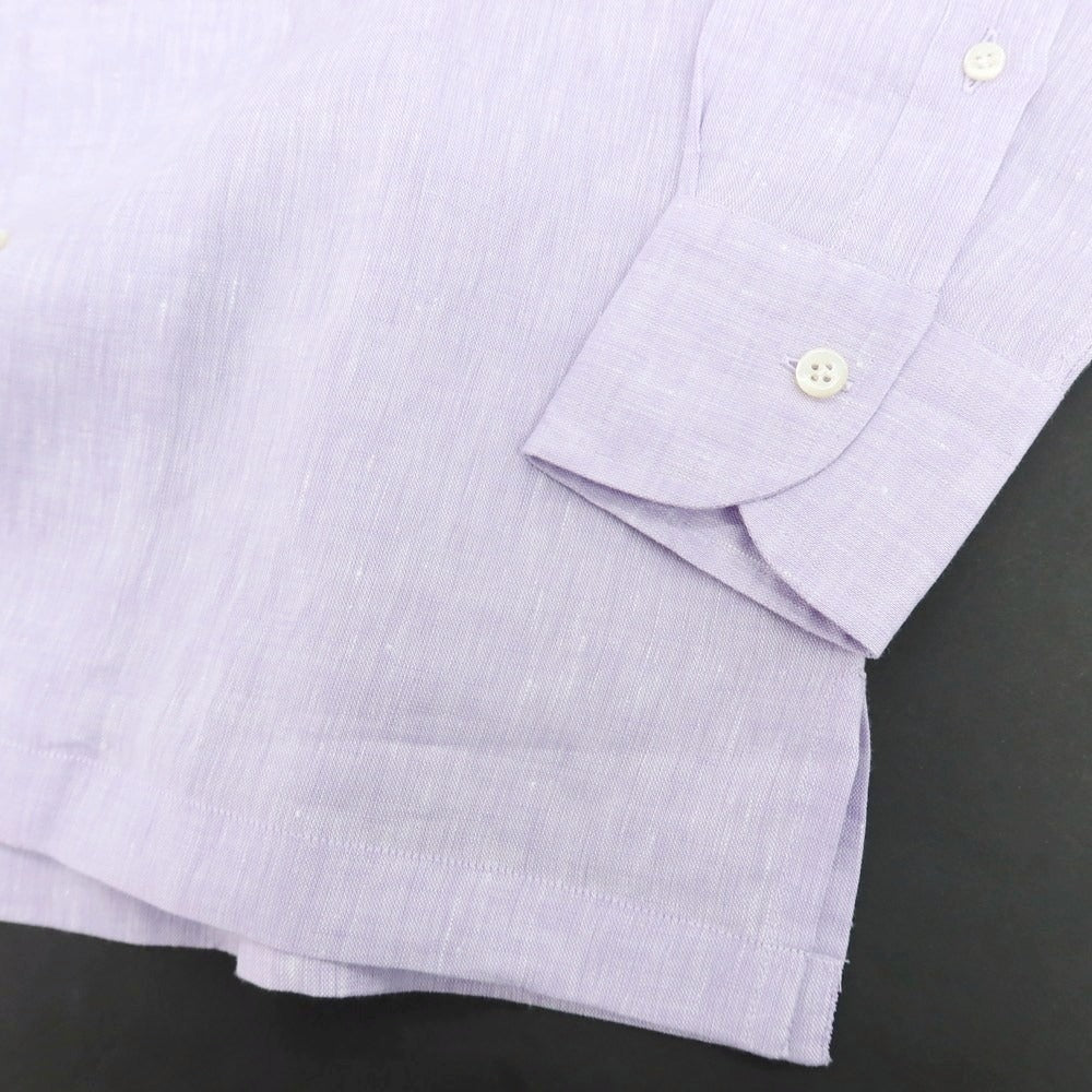 【新品】マリアサンタンジェロ Maria Santangelo FIJI リネン カジュアルシャツ ラベンダー【 37 】【 状態ランクN 】【 メンズ 】