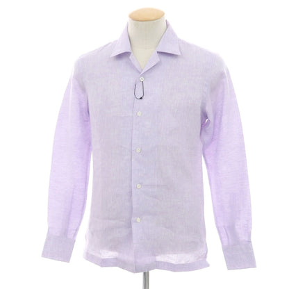 【新品】マリアサンタンジェロ Maria Santangelo FIJI リネン カジュアルシャツ ラベンダー【 38 】【 状態ランクN 】【 メンズ 】