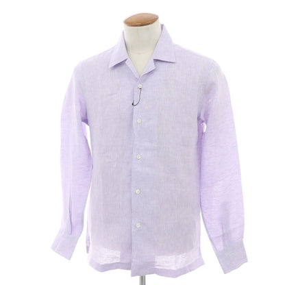 【新品】マリアサンタンジェロ Maria Santangelo FIJI リネン カジュアルシャツ ラベンダー【 39 】【 状態ランクN 】【 メンズ 】