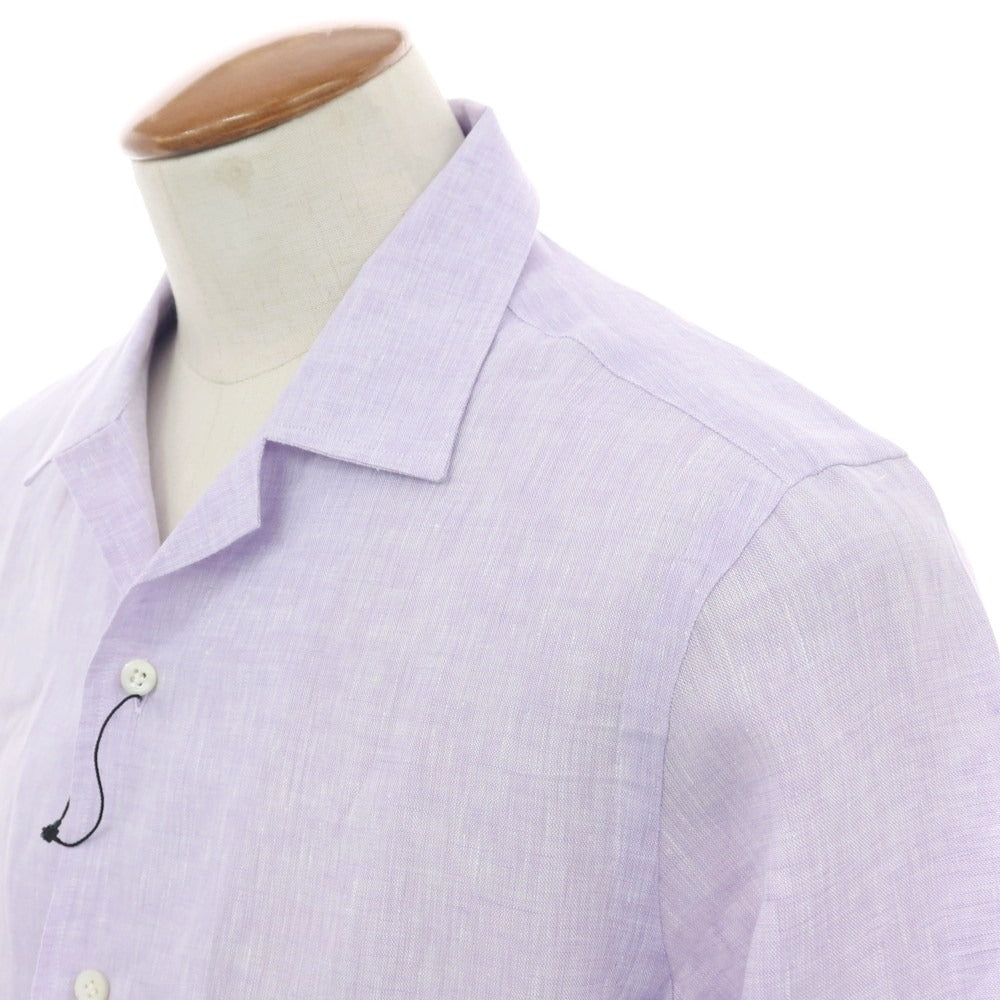 【新品】マリアサンタンジェロ Maria Santangelo FIJI リネン カジュアルシャツ ラベンダー【 39 】【 状態ランクN 】【 メンズ 】
