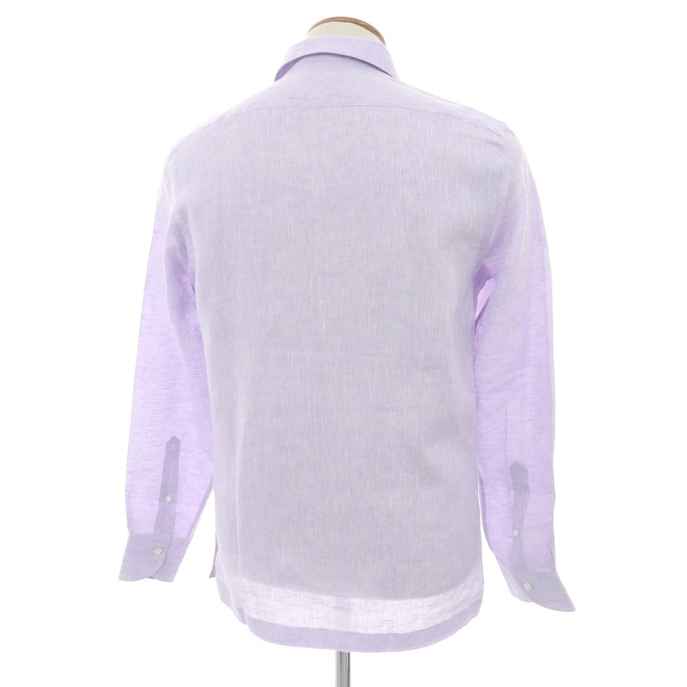 【新品】マリアサンタンジェロ Maria Santangelo FIJI リネン カジュアルシャツ ラベンダー【 39 】【 状態ランクN 】【 メンズ 】