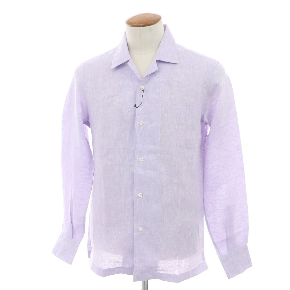 【新品】マリアサンタンジェロ Maria Santangelo FIJI リネン カジュアルシャツ ラベンダー【 40 】【 状態ランクN 】【 メンズ 】