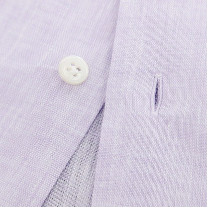 【新品】マリアサンタンジェロ Maria Santangelo FIJI リネン カジュアルシャツ ラベンダー【 40 】【 状態ランクN 】【 メンズ 】