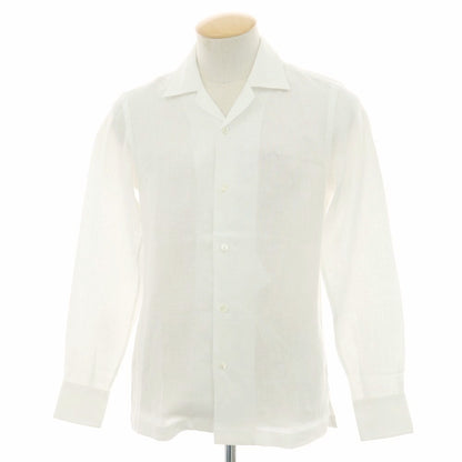 【新品】マリアサンタンジェロ Maria Santangelo FIJI リネン オープンカラー カジュアルシャツ ホワイト【 38 】【 状態ランクN 】【 メンズ 】