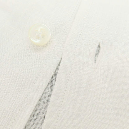 【新品】マリアサンタンジェロ Maria Santangelo FIJI リネン オープンカラー カジュアルシャツ ホワイト【 38 】【 状態ランクN 】【 メンズ 】