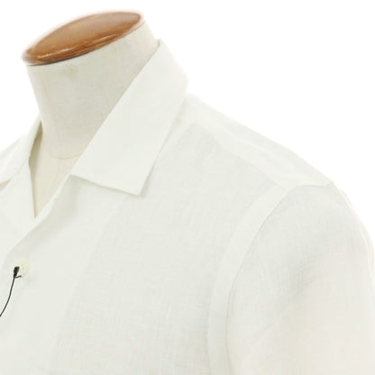 【新品】マリアサンタンジェロ Maria Santangelo FIJI リネン オープンカラー カジュアルシャツ ホワイト【 39 】【 状態ランクN 】【 メンズ 】