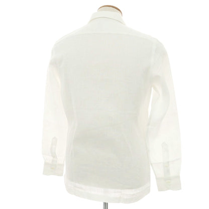 【新品】マリアサンタンジェロ Maria Santangelo FIJI リネン オープンカラー カジュアルシャツ ホワイト【 39 】【 状態ランクN 】【 メンズ 】