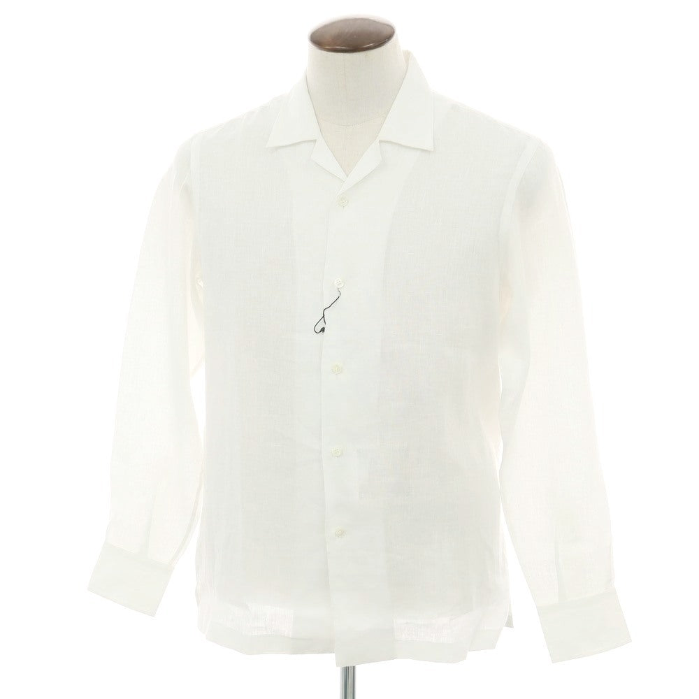 【新品】マリアサンタンジェロ Maria Santangelo FIJI リネン オープンカラー カジュアルシャツ ホワイト【 42 】【 状態ランクN 】【 メンズ 】