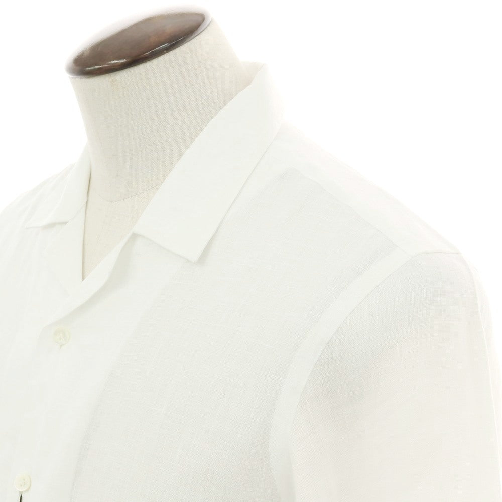 【新品】マリアサンタンジェロ Maria Santangelo FIJI リネン オープンカラー カジュアルシャツ ホワイト【 42 】【 状態ランクN 】【 メンズ 】