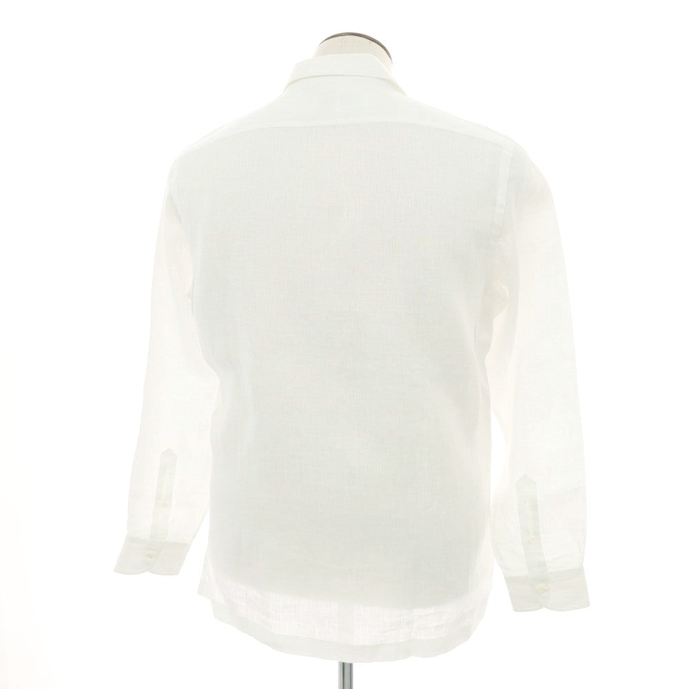 【新品】マリアサンタンジェロ Maria Santangelo FIJI リネン オープンカラー カジュアルシャツ ホワイト【 42 】【 状態ランクN 】【 メンズ 】
