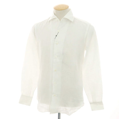 【新品】マリアサンタンジェロ Maria Santangelo MARCELLO リネン カジュアルシャツ ホワイト【 37 】【 状態ランクN 】【 メンズ 】