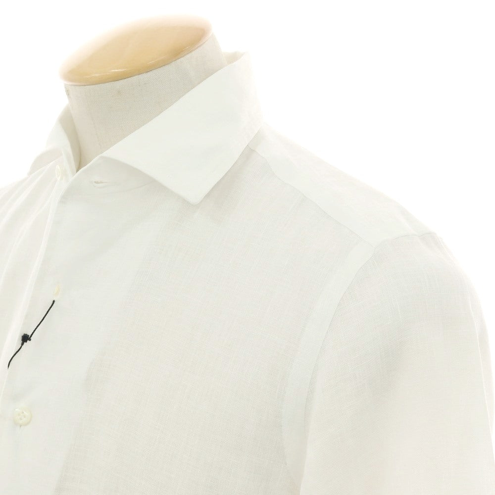 【新品】マリアサンタンジェロ Maria Santangelo MARCELLO リネン カジュアルシャツ ホワイト【 37 】【 状態ランクN 】【 メンズ 】