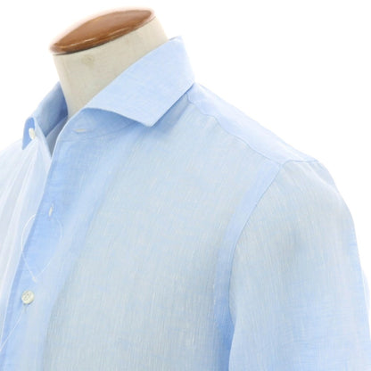 【新品】マリアサンタンジェロ Maria Santangelo MARCELLO リネン カジュアルシャツ サックス【 40 】【 状態ランクN 】【 メンズ 】