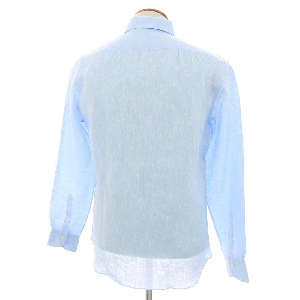【新品】マリアサンタンジェロ Maria Santangelo MARCELLO リネン カジュアルシャツ サックス【 40 】【 状態ランクN 】【 メンズ 】