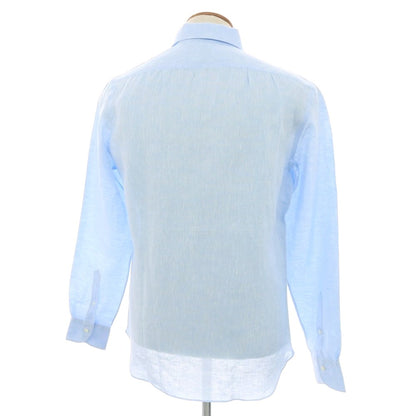 【新品】マリアサンタンジェロ Maria Santangelo MARCELLO リネン カジュアルシャツ サックス【 40 】【 状態ランクN 】【 メンズ 】