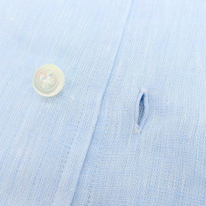 【新品】マリアサンタンジェロ Maria Santangelo MARCELLO リネン カジュアルシャツ サックス【 40 】【 状態ランクN 】【 メンズ 】