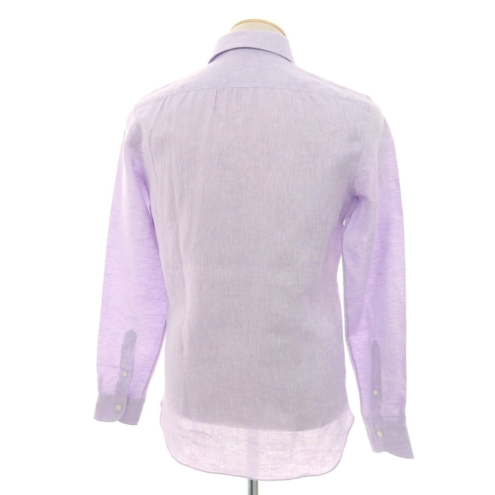 【新品】マリアサンタンジェロ Maria Santangelo MARCELLO リネン カジュアルシャツ ラベンダー【 37 】【 状態ランクN 】【 メンズ 】