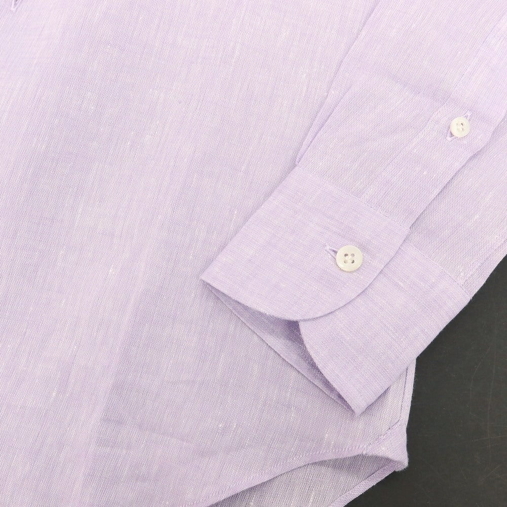 【新品】マリアサンタンジェロ Maria Santangelo MARCELLO リネン カジュアルシャツ ラベンダー【 37 】【 状態ランクN 】【 メンズ 】