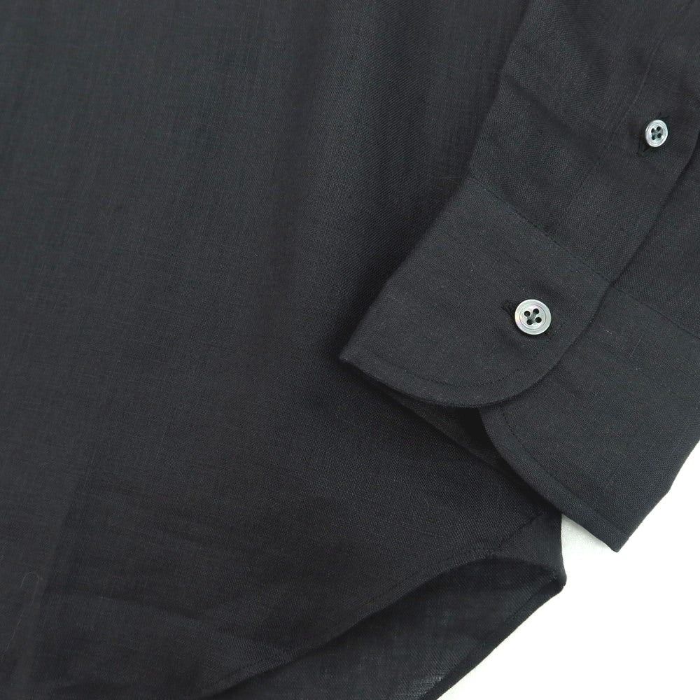 【新品】マリアサンタンジェロ Maria Santangelo MARCELLO リネン カジュアルシャツ ブラック【 41 】【 状態ランクN 】【 メンズ 】