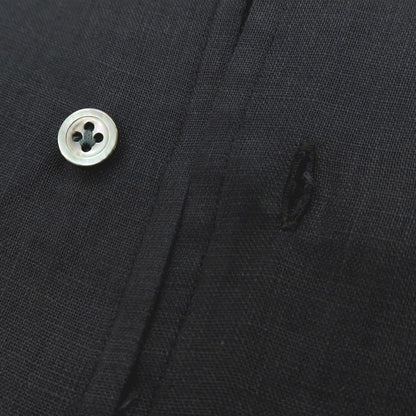 【新品】マリアサンタンジェロ Maria Santangelo MARCELLO リネン カジュアルシャツ ブラック【 41 】【 状態ランクN 】【 メンズ 】