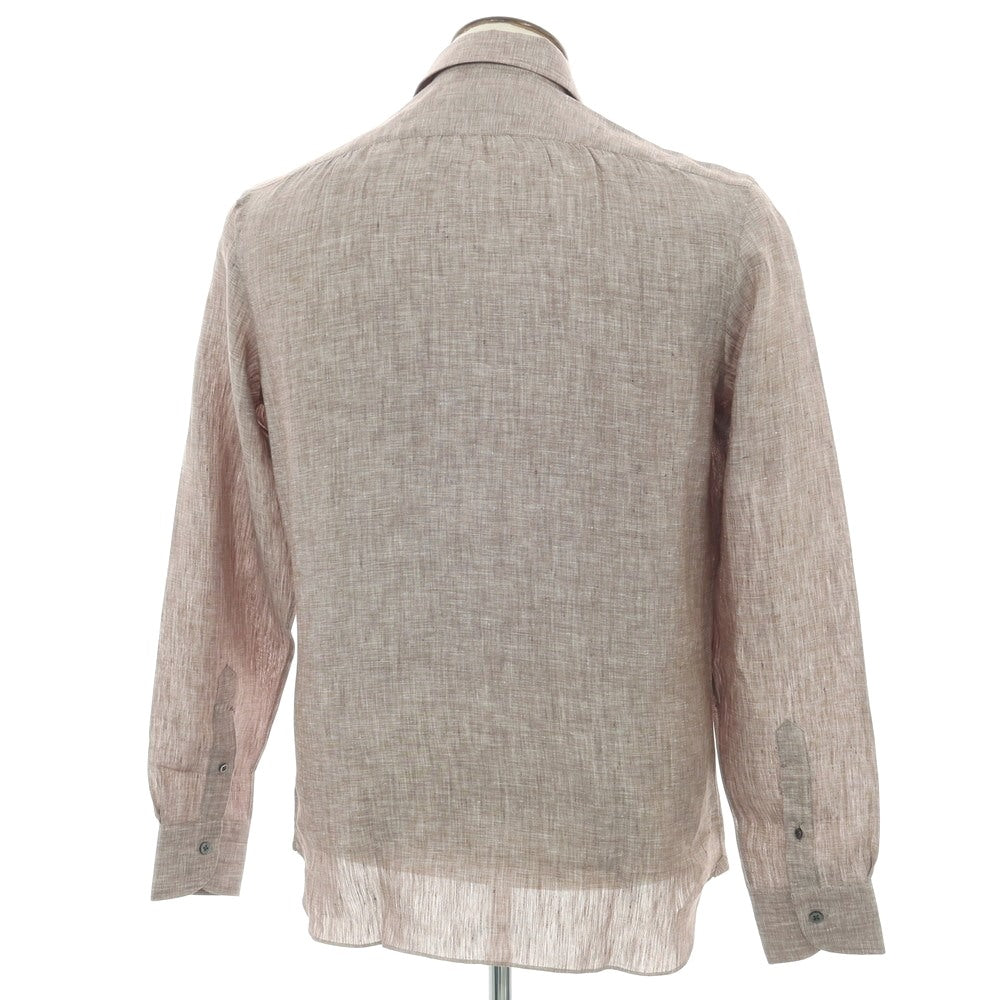 【新品】マリアサンタンジェロ Maria Santangelo MARCELLO リネン カジュアルシャツ ブラウン【 41 】【 状態ランクN 】【 メンズ 】