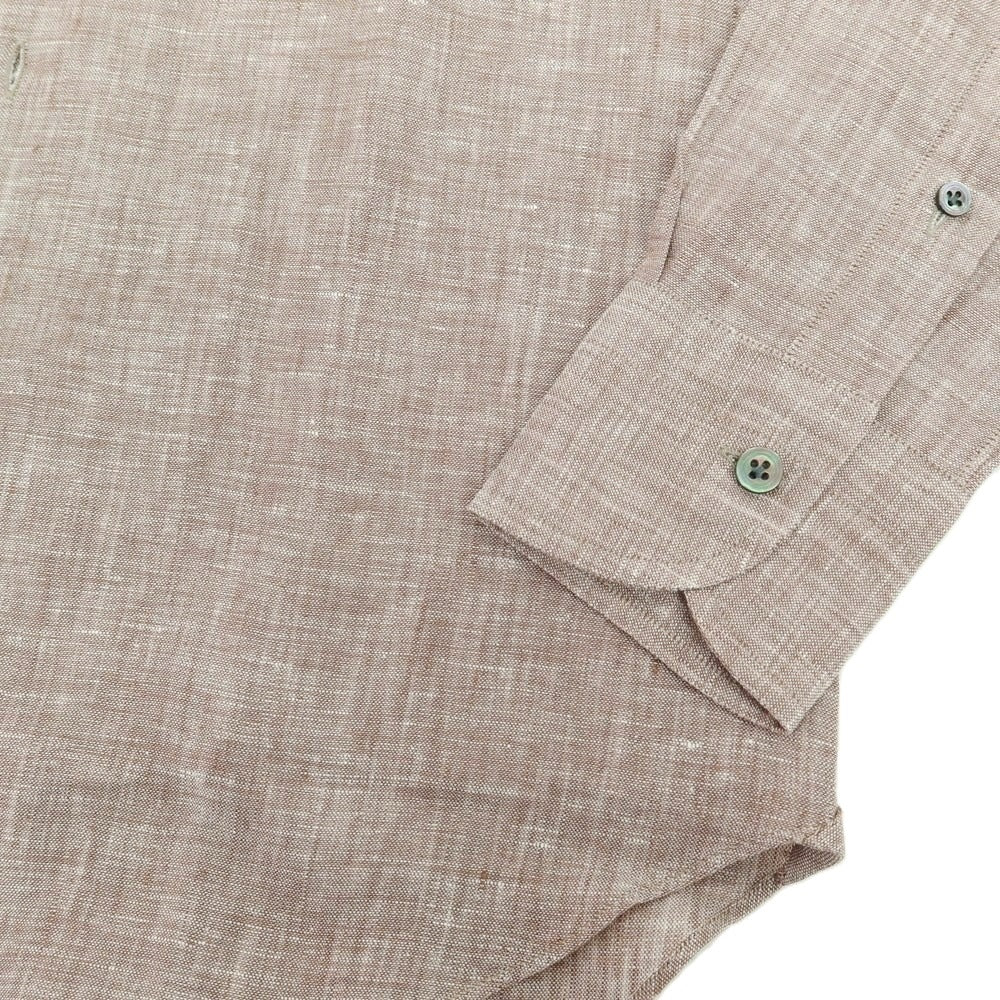 【新品】マリアサンタンジェロ Maria Santangelo MARCELLO リネン カジュアルシャツ ブラウン【 41 】【 状態ランクN 】【 メンズ 】