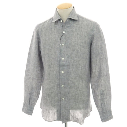 【新品】マリアサンタンジェロ Maria Santangelo MARCELLO リネン カジュアルシャツ グレー【 37 】【 状態ランクN 】【 メンズ 】