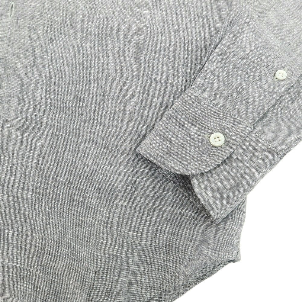 【新品】マリアサンタンジェロ Maria Santangelo MARCELLO リネン カジュアルシャツ グレー【 37 】【 状態ランクN 】【 メンズ 】