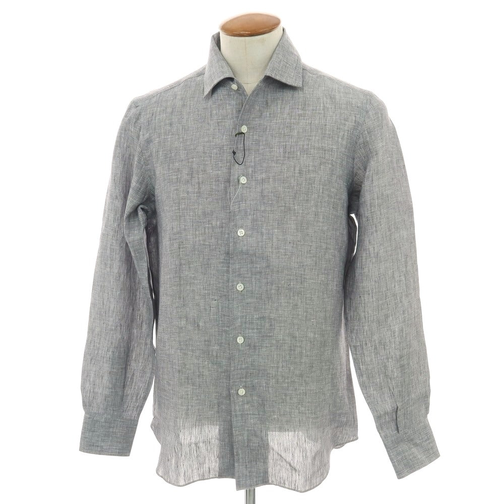 【新品】マリアサンタンジェロ Maria Santangelo MARCELLO リネン カジュアルシャツ グレー【 40 】【 状態ランクN 】【 メンズ 】