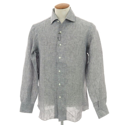 【新品】マリアサンタンジェロ Maria Santangelo MARCELLO リネン カジュアルシャツ グレー【 40 】【 状態ランクN 】【 メンズ 】