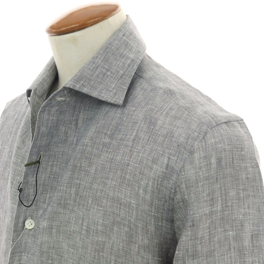 【新品】マリアサンタンジェロ Maria Santangelo MARCELLO リネン カジュアルシャツ グレー【 40 】【 状態ランクN 】【 メンズ 】