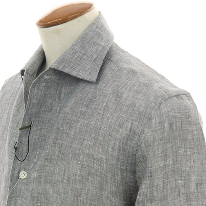 【新品】マリアサンタンジェロ Maria Santangelo MARCELLO リネン カジュアルシャツ グレー【 40 】【 状態ランクN 】【 メンズ 】