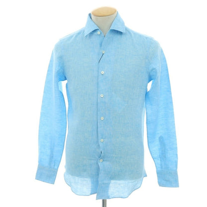 【新品】マリアサンタンジェロ Maria Santangelo MARCELLO リネン カジュアルシャツ ライトブルー【 36 】【 状態ランクN 】【 メンズ 】