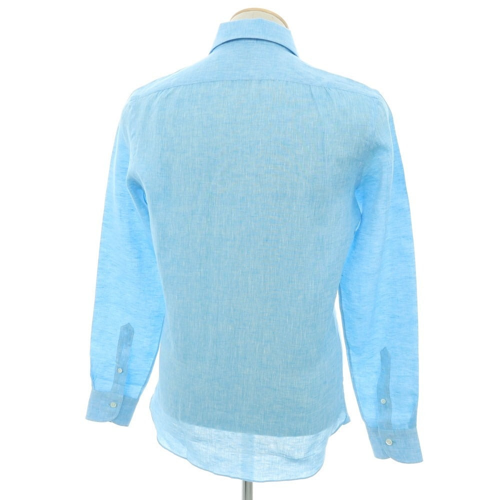 【新品】マリアサンタンジェロ Maria Santangelo MARCELLO リネン カジュアルシャツ ライトブルー【 37 】【 状態ランクN 】【 メンズ 】