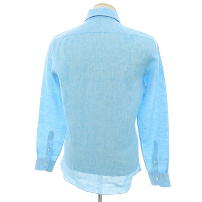 【新品】マリアサンタンジェロ Maria Santangelo MARCELLO リネン カジュアルシャツ ライトブルー【 37 】【 状態ランクN 】【 メンズ 】