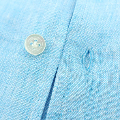 【新品】マリアサンタンジェロ Maria Santangelo MARCELLO リネン カジュアルシャツ ライトブルー【 37 】【 状態ランクN 】【 メンズ 】