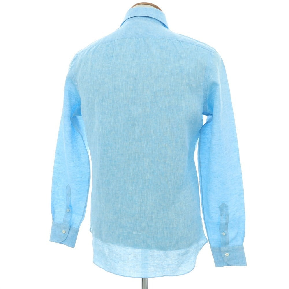 【新品】マリアサンタンジェロ Maria Santangelo MARCELLO リネン カジュアルシャツ ライトブルー【 39 】【 状態ランクN 】【 メンズ 】
