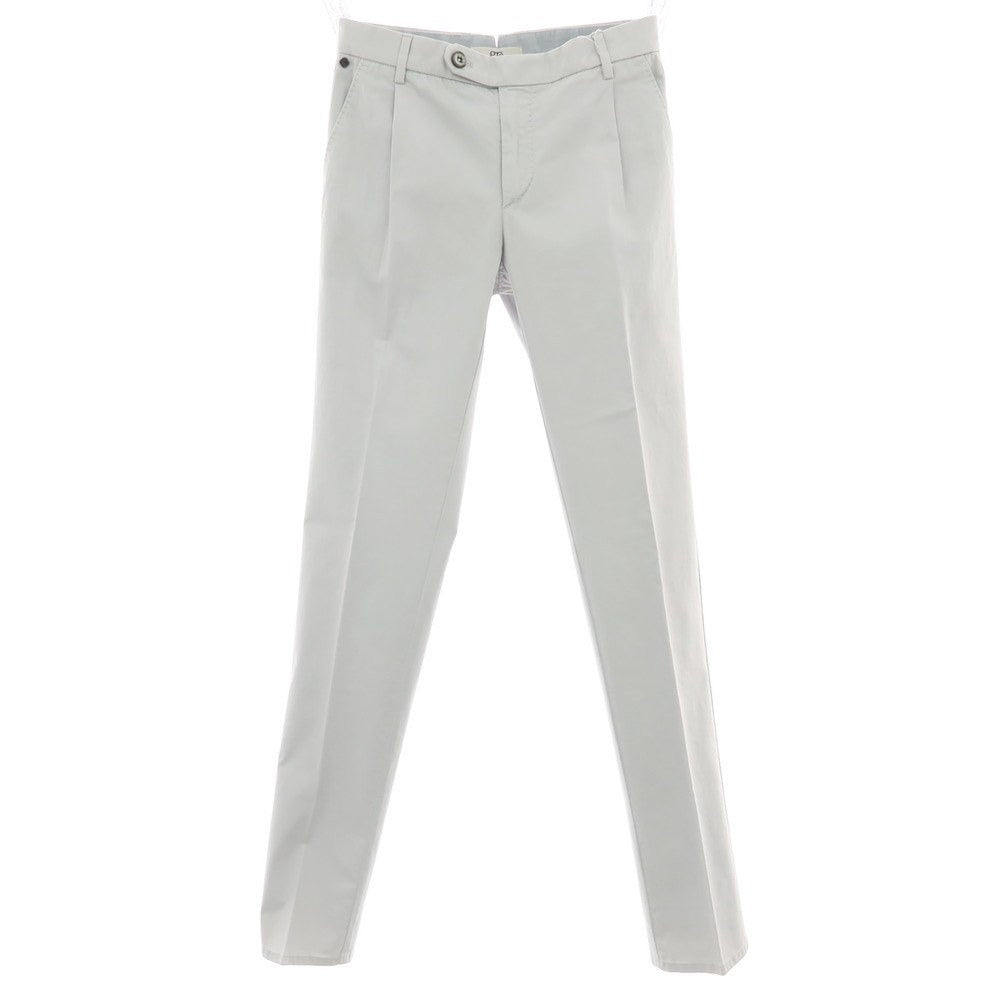 【新品】ジーティーアー G.T.A FEDERICO SLIM ストレッチコットン ワンプリーツスラックスパンツ ライトグレー【 46 】【 状態ランクN 】【 メンズ 】