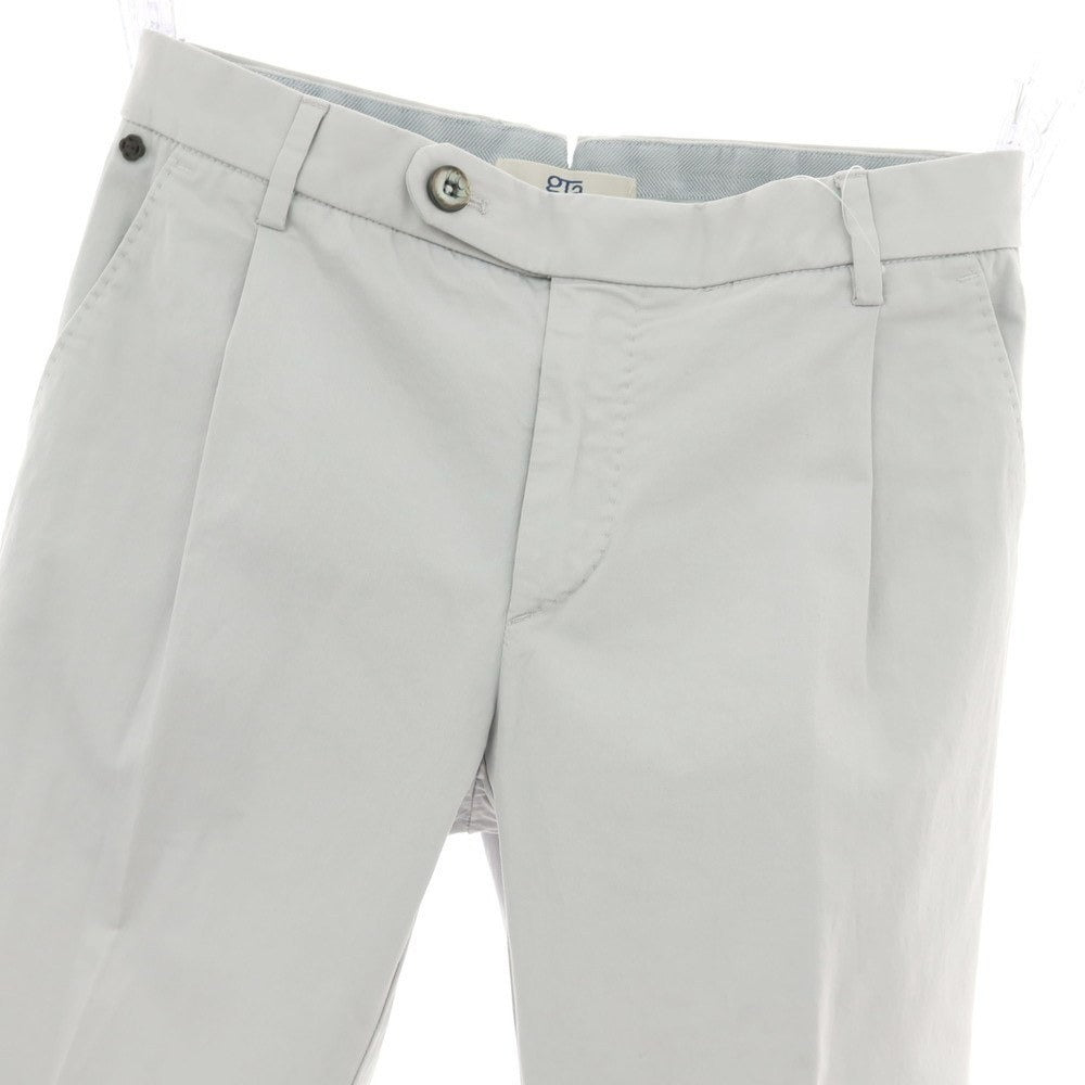 【新品】ジーティーアー G.T.A FEDERICO SLIM ストレッチコットン ワンプリーツスラックスパンツ ライトグレー【 46 】【 状態ランクN 】【 メンズ 】