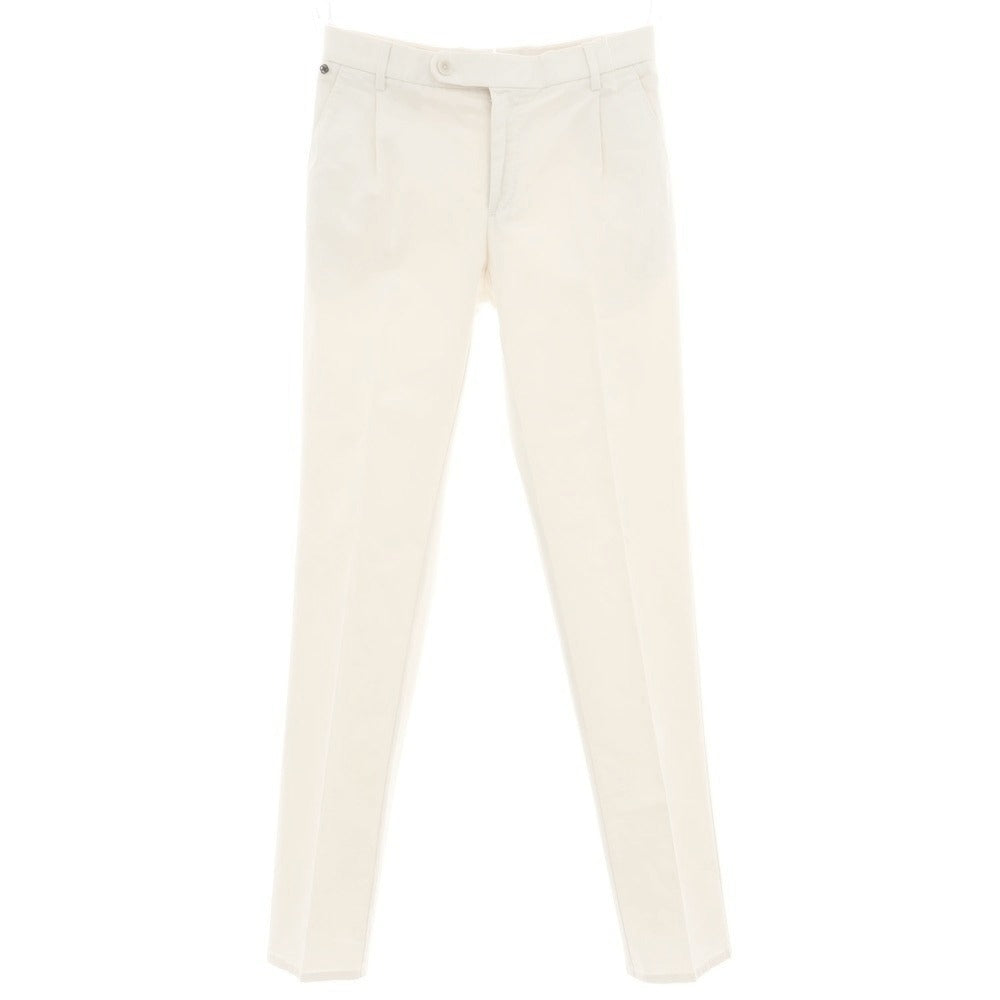 【新品】ジーティーアー G.T.A FEDERICO SLIM ストレッチコットン ワンプリーツスラックスパンツ クリーム【 42 】【 状態ランクN 】【 メンズ 】