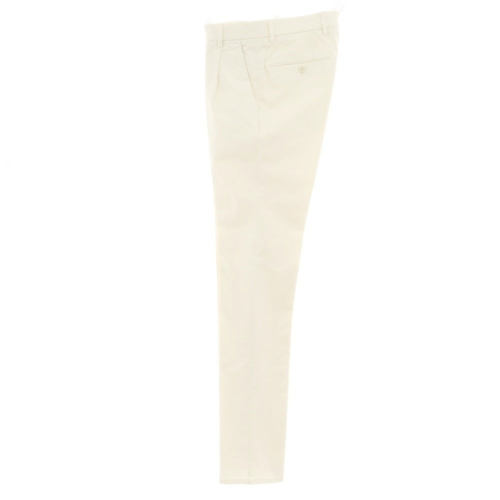【新品アウトレット】ジーティーアー G.T.A FEDERICO SLIM ストレッチコットン ワンプリーツスラックスパンツ クリーム【 44 】【 状態ランクN- 】【 メンズ 】