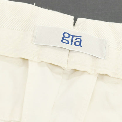 【新品アウトレット】ジーティーアー G.T.A FEDERICO SLIM ストレッチコットン ワンプリーツスラックスパンツ クリーム【 44 】【 状態ランクN- 】【 メンズ 】