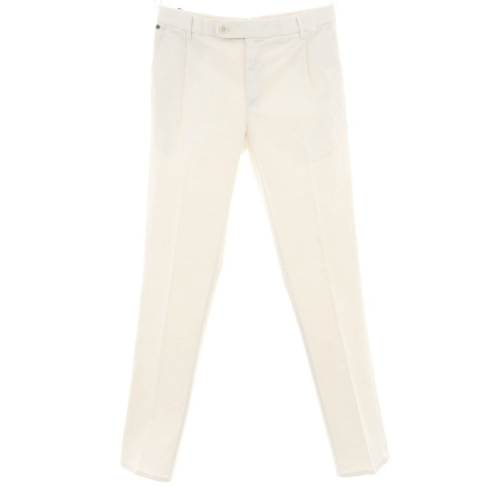 【新品】ジーティーアー G.T.A FEDERICO SLIM ストレッチコットン ワンプリーツスラックスパンツ クリーム【 46 】【 状態ランクN 】【 メンズ 】