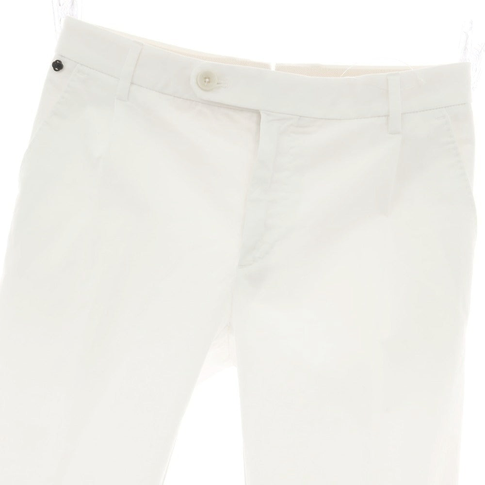 【新品アウトレット】ジーティーアー G.T.A FEDERICO SLIM ストレッチコットン ワンプリーツスラックスパンツ ホワイト【 44 】【 状態ランクN- 】【 メンズ 】