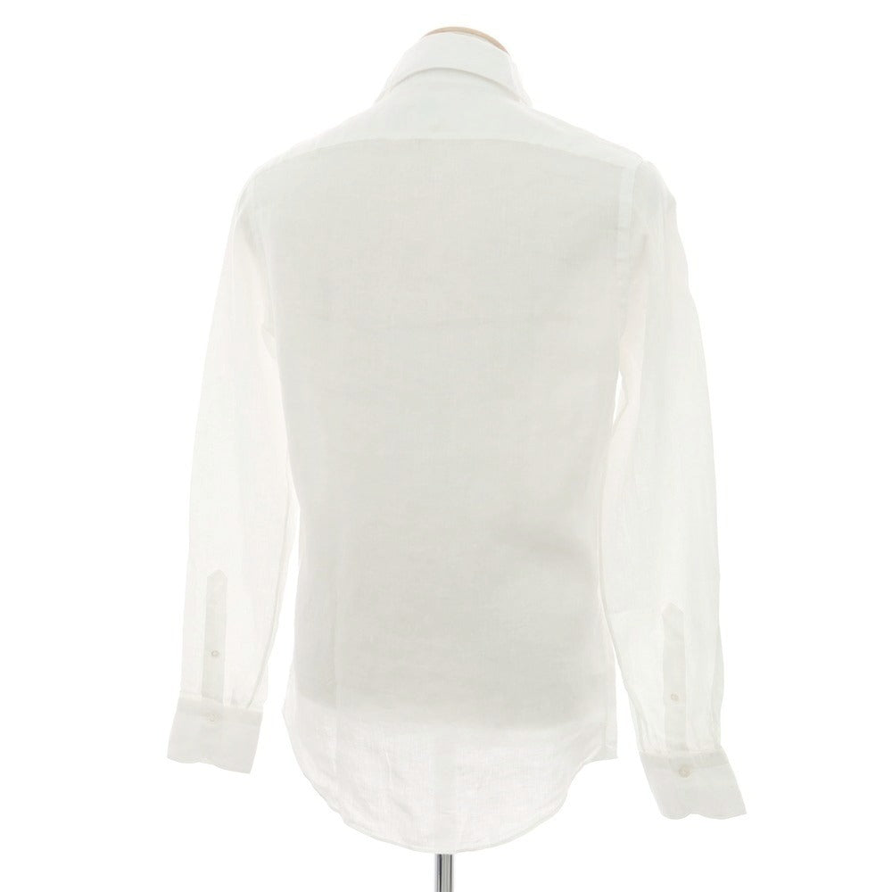 【新品】フィナモレ Finamore SERGIO リネン カッタウェイシャツ ホワイト【 S 】【 状態ランクN 】【 メンズ 】