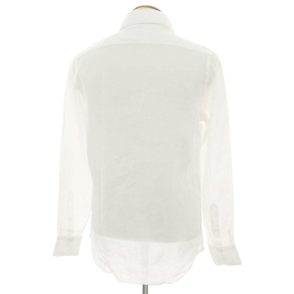 【新品】フィナモレ Finamore SERGIO リネン カッタウェイシャツ ホワイト【 M 】【 状態ランクN 】【 メンズ 】
