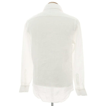 【新品】フィナモレ Finamore SERGIO リネン カッタウェイシャツ ホワイト【 M 】【 状態ランクN 】【 メンズ 】
